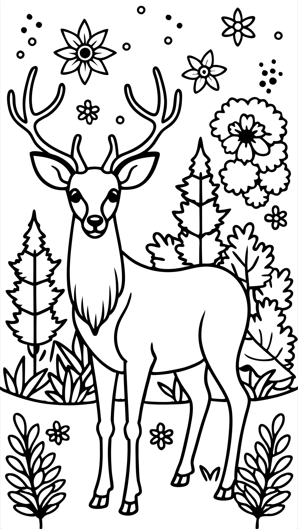 adult deer coloring pages